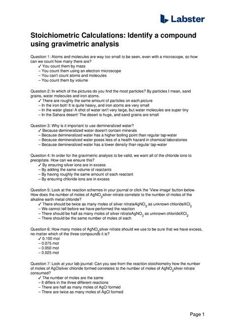 Stoiciometric Calculations: identify a compound using gravimetric 